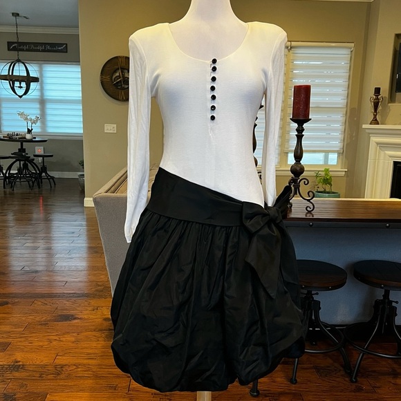 Chetta B Vintage 80's Prom Party Formal Dress 10 Drop Waist Gown Bow fits Small - Picture 1 of 16